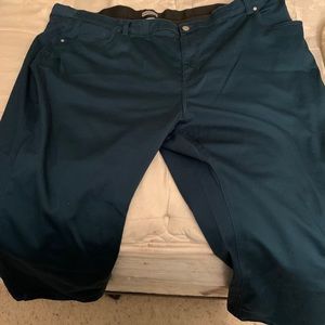 Sateen Stretch green pants at Catherine’s.